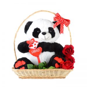 Panda amoroso canasta