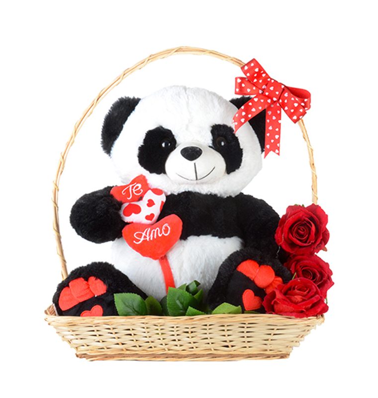 Panda amoroso canasta