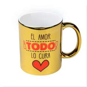 taza metalica dorada