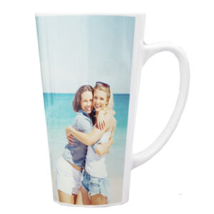 Taza blanca cónica grande